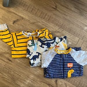 3Pack Dinosaur Long Sleeve/Zip Up Sleep Onesies